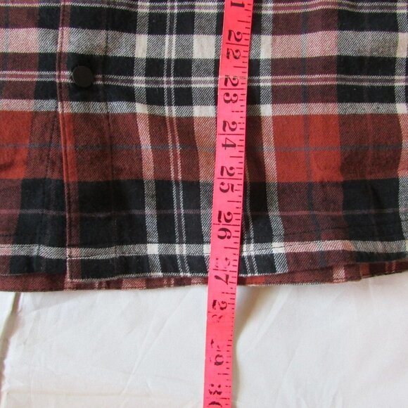 Fox Racing Women's Medium Foxlover Stretch Flannel Plaid Snap Button Shirt - Cop - Picture 6 of 6